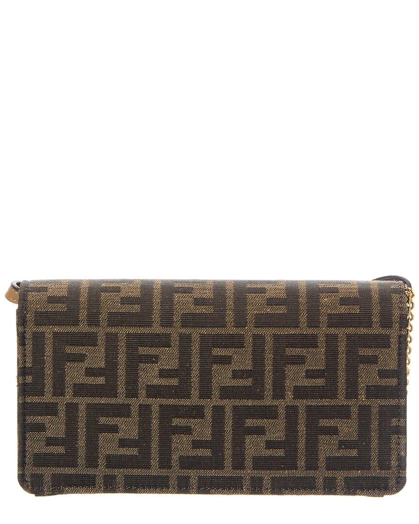 ショルダーバッグ・ポシェット FENDI BAGUETTE WALLET ON CHAIN IN FF JACQUARD Wallet On Chain Baguette Fabric Brown | Fendi