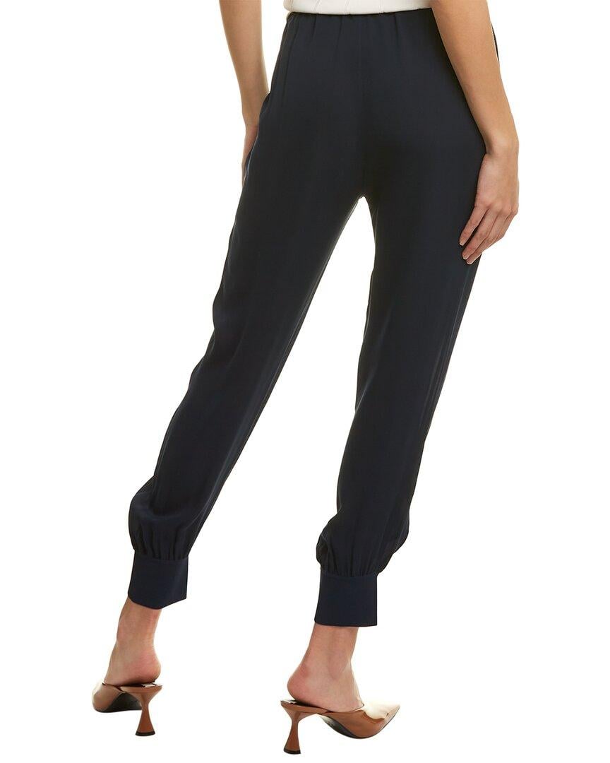 Theory Rib Cuff Silk Jogger Pant in Black Lyst Canada