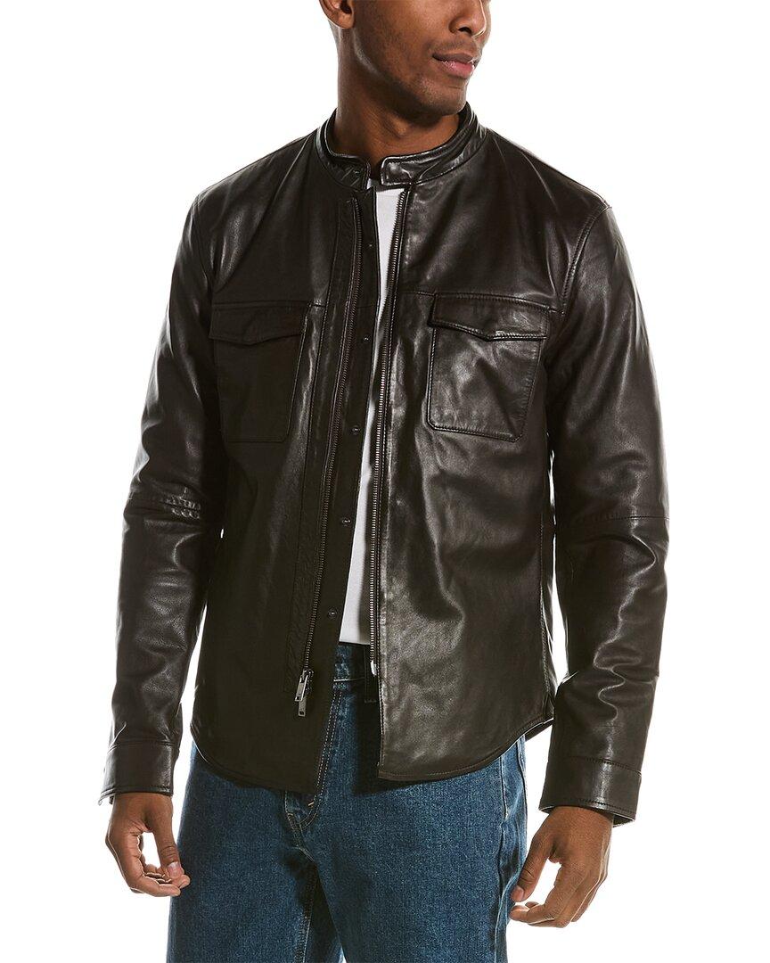 John Varvatos Tilden Embossed Leather Jacket