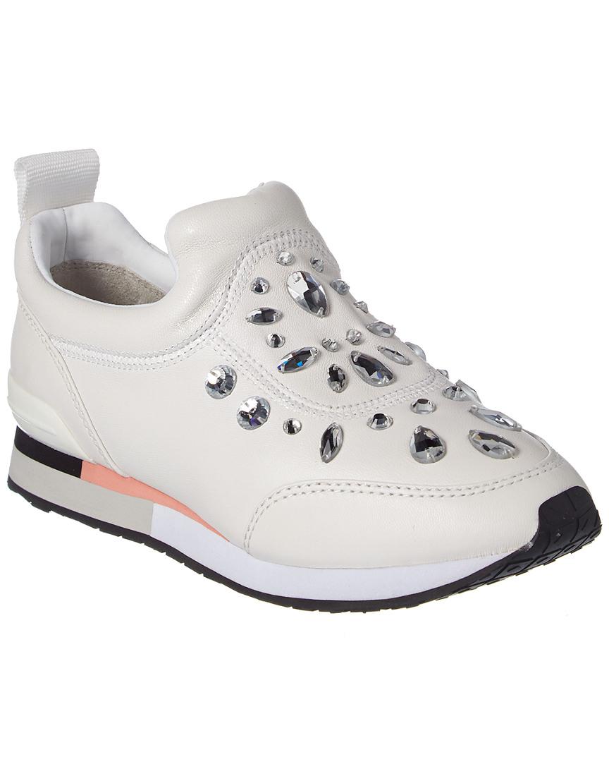 tory burch white leather sneakers