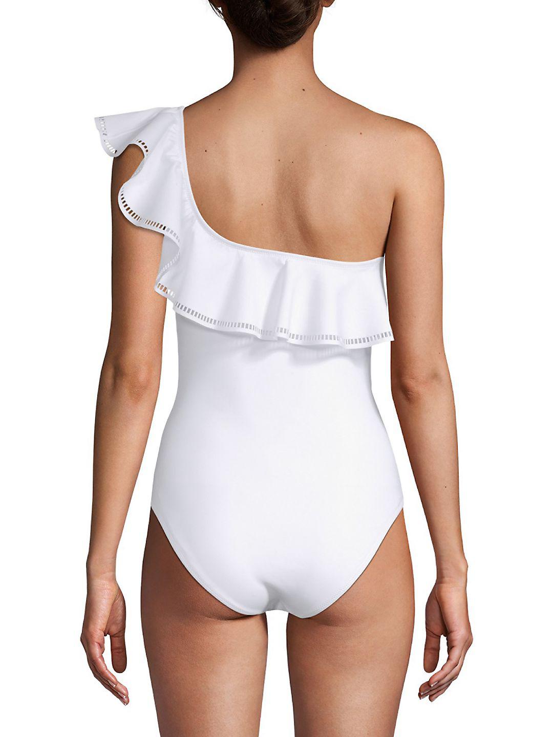 Mouill Swimwear Naomi Asymmetric Ruffled One piece Swimsuit in