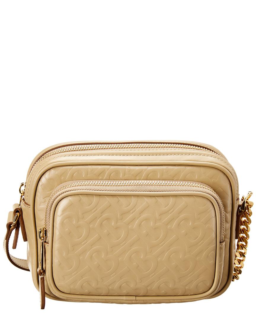 burberry small monogram leather camera bag