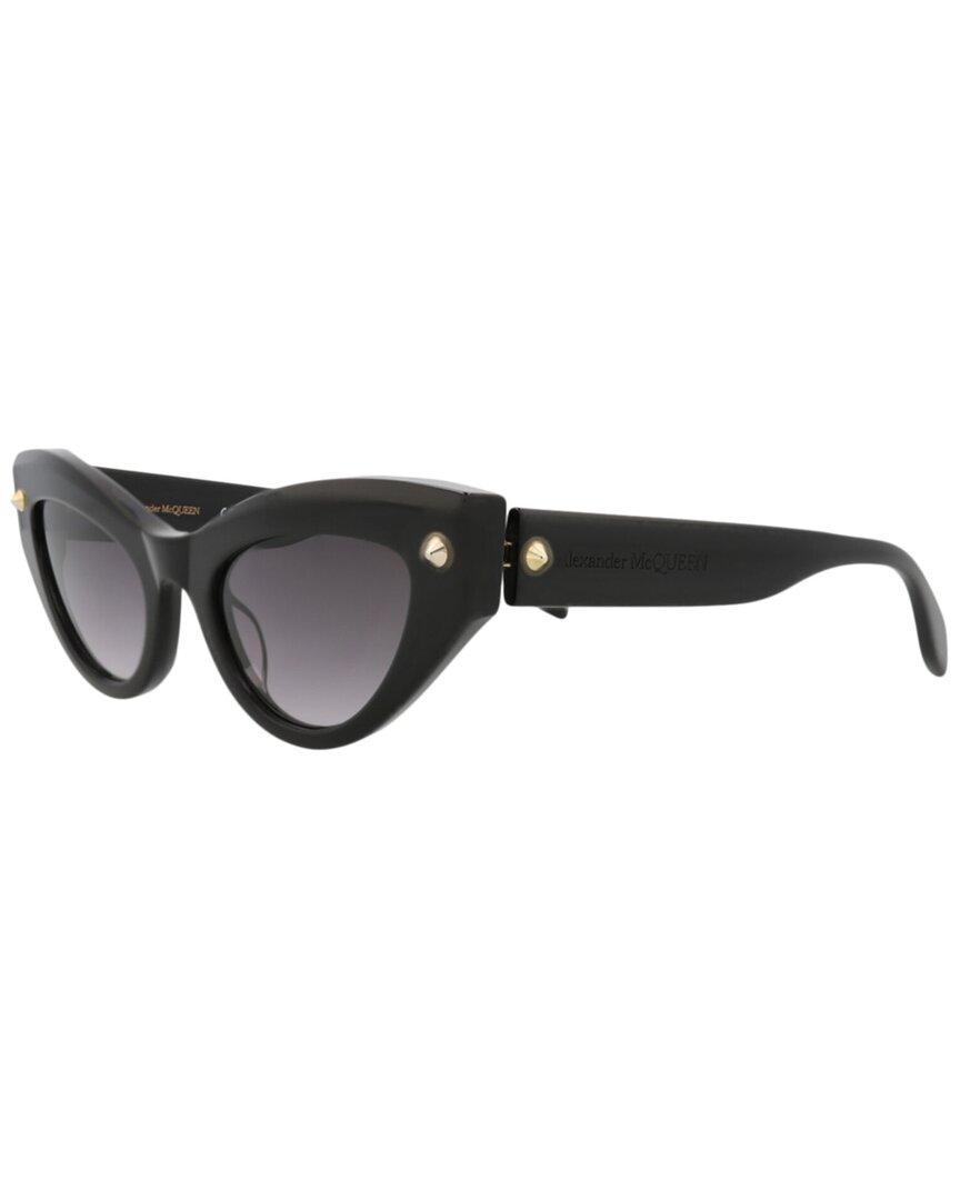 サングラス alexander mcqueen SS25 Woman SUNGLASSES (AM0407S 001 BLACK) Alexander McQueen AM0407S 001 Sunglasses Women's Black/Grey