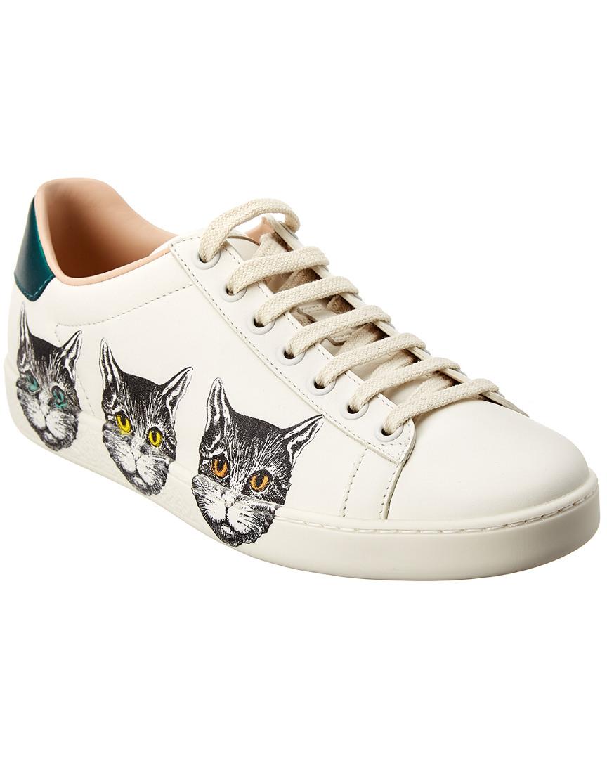 Gucci Ace Sneaker With Mystic Cat in White - Lyst