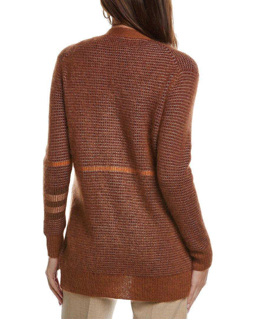 Burberry Wool, Mohair & Silk-blend Cardigan in Brown