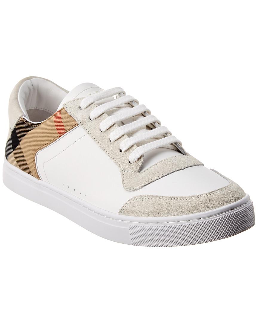 burberry leather suede and house check sneakers