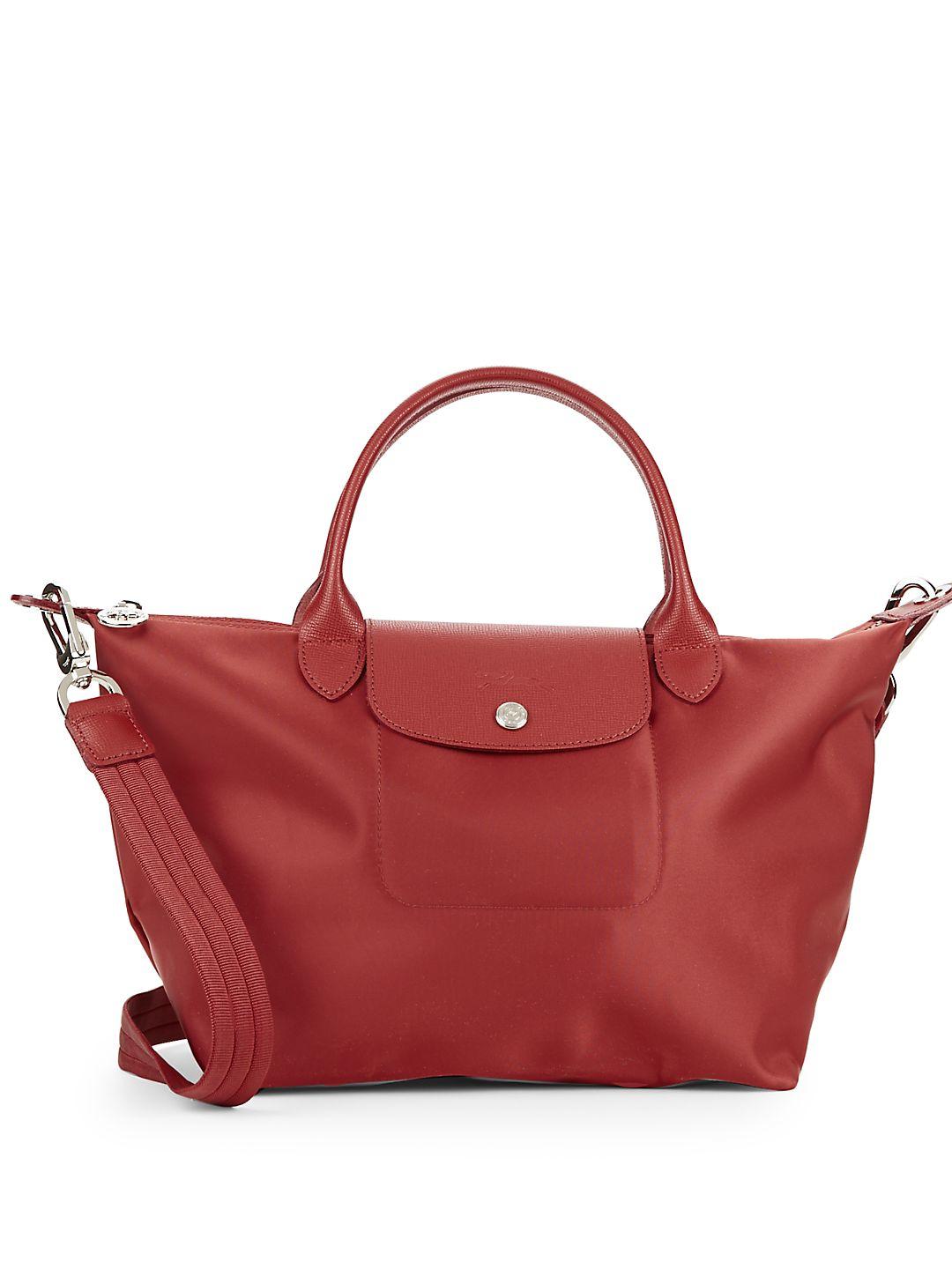 Longchamp Le Pliage Neo Small Top Handle Bag in Red | Lyst