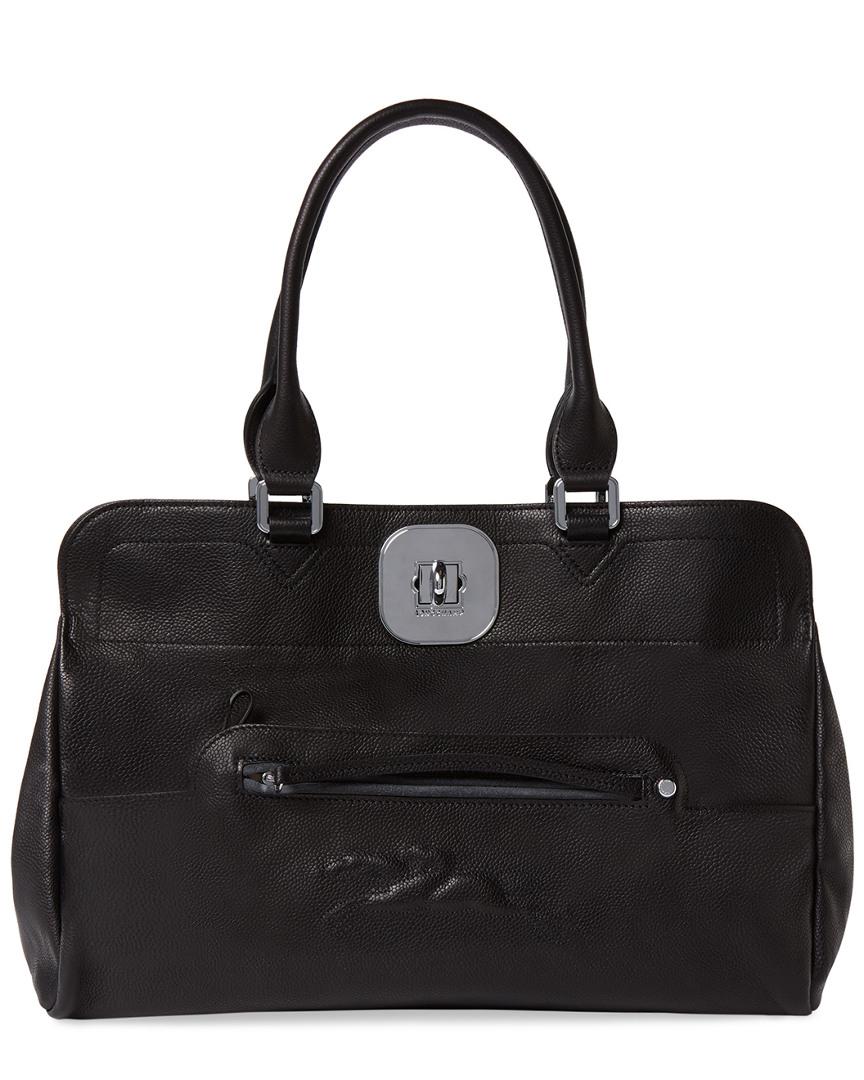 Longchamp Gatsby Medium Leather Tote in 47 (Black) - Lyst