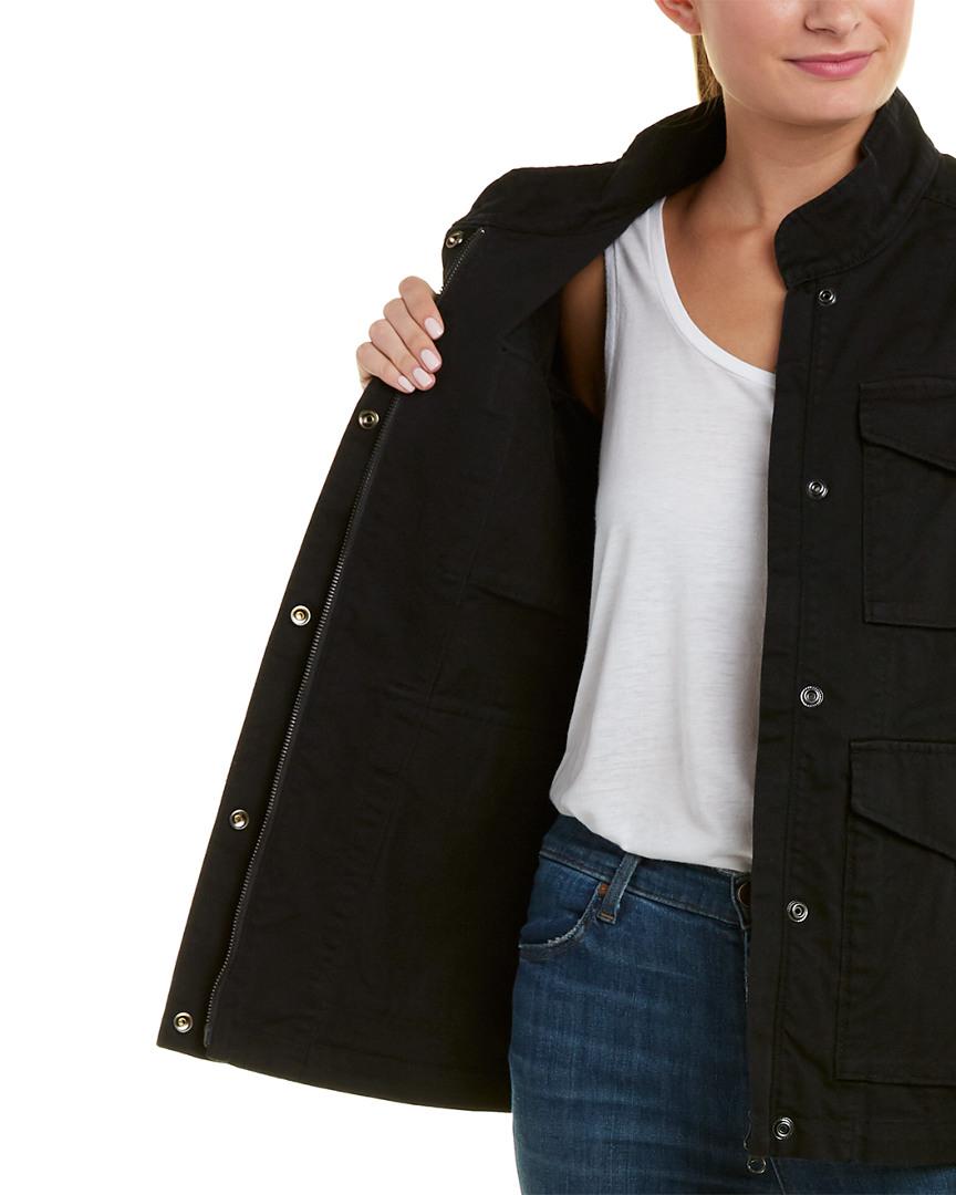 black denim military jacket