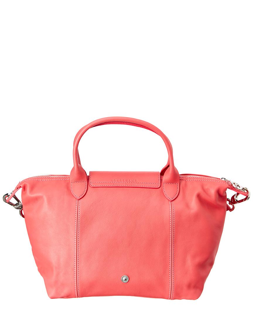 Longchamp Le Pliage Cuir Small Leather Top Handle Tote in Pink Lyst
