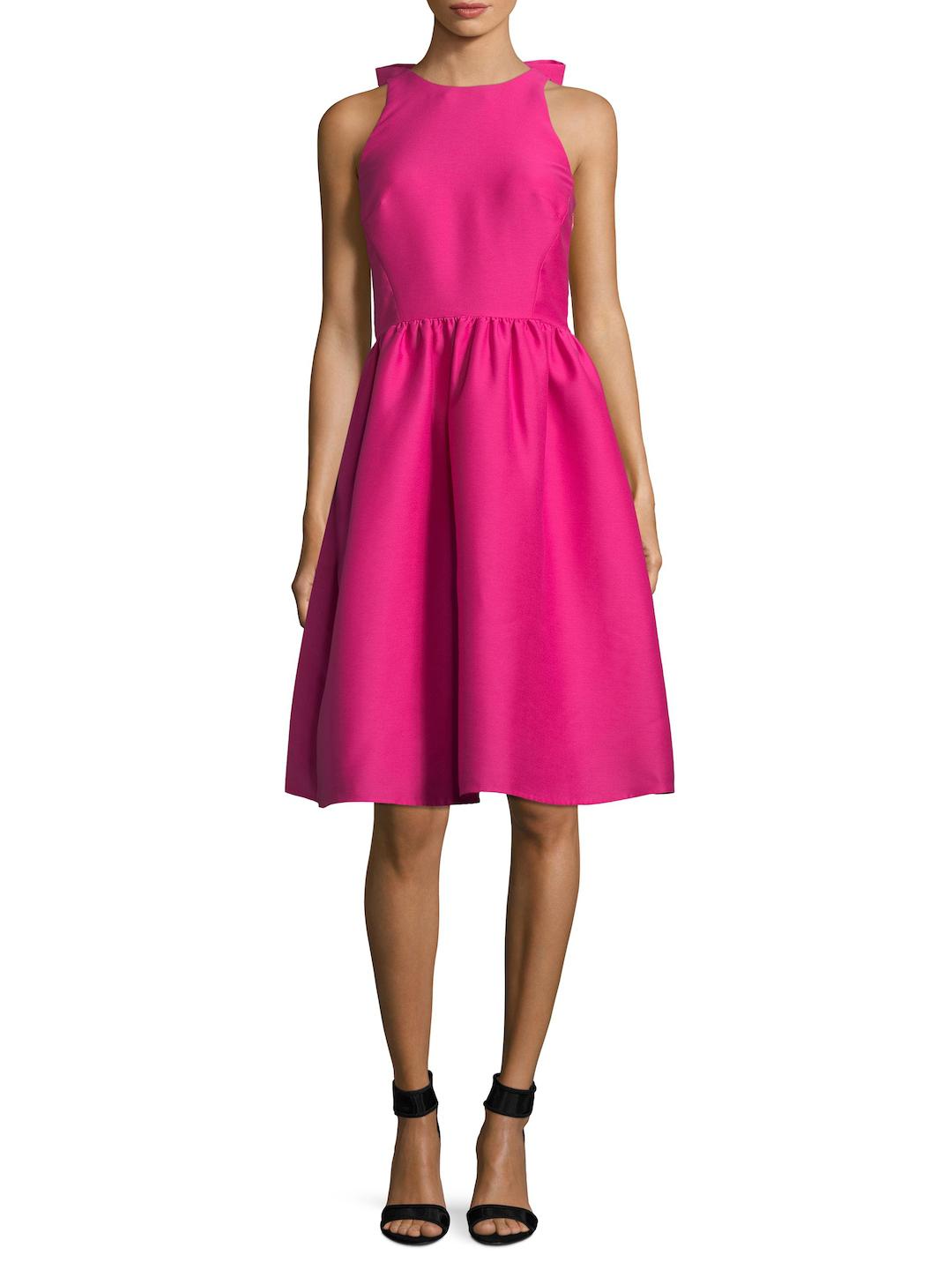 Kate Spade Bow Back Fit And Flare Dress in Pink