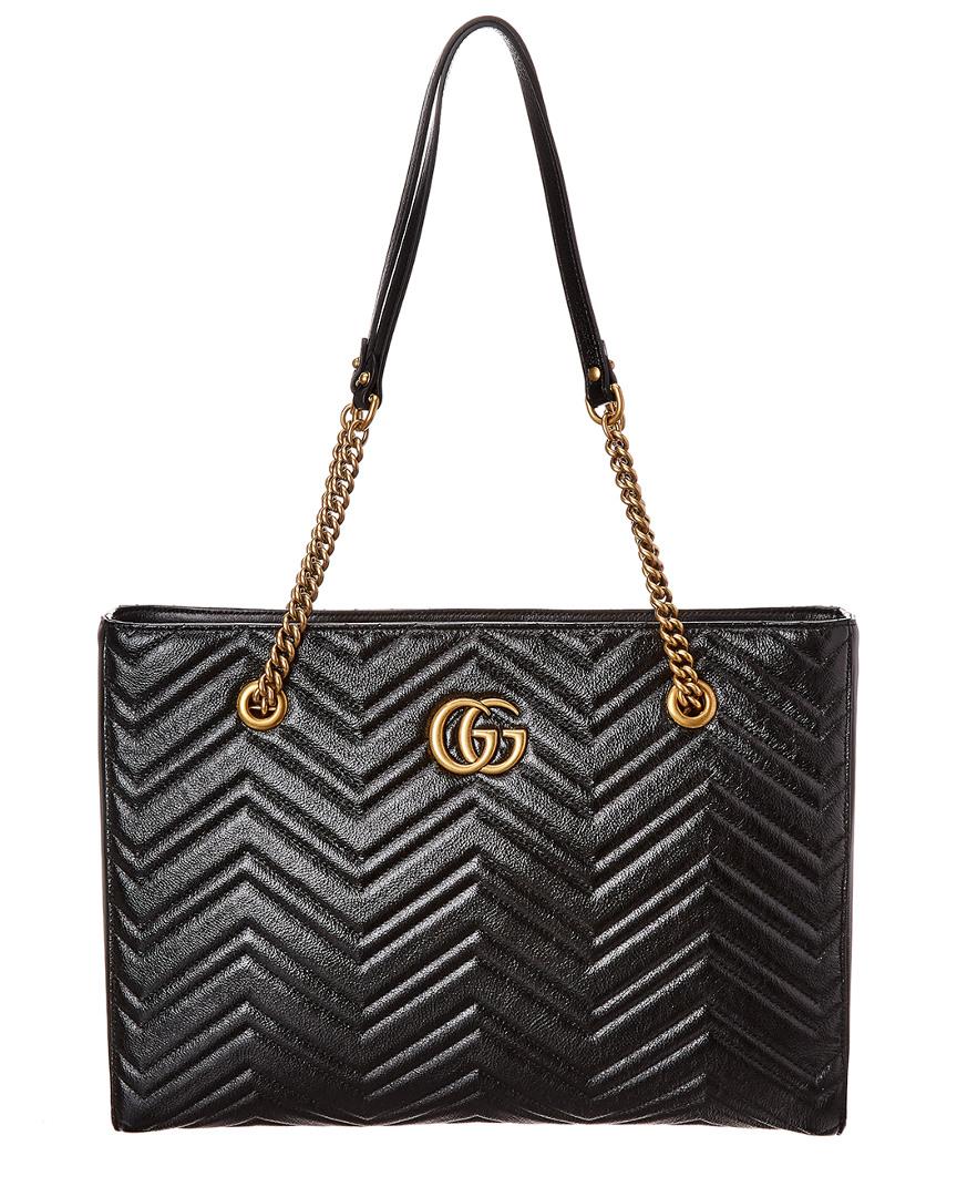 Gucci GG Marmont Medium Matelasse Leather Tote in Black - Lyst
