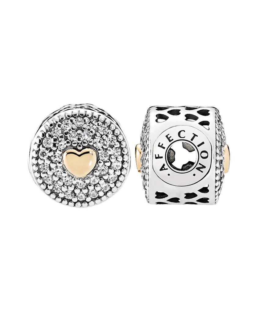 PANDORA Essence Collection 14k & Silver Cz Affection Charm in 