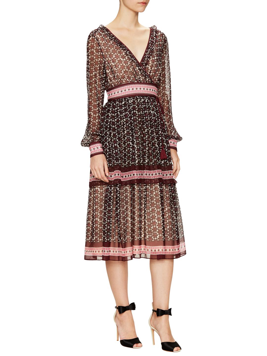 kate spade floral park clip dot midi dress