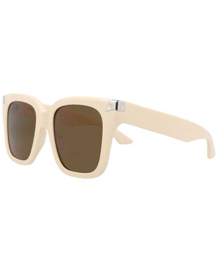 サングラス ALEXANDER MCQUEEN Woman Sunglasses Ivory AM0427S 004 Alexander Mcqueen Sunglasses Woman Ivory – Modishus