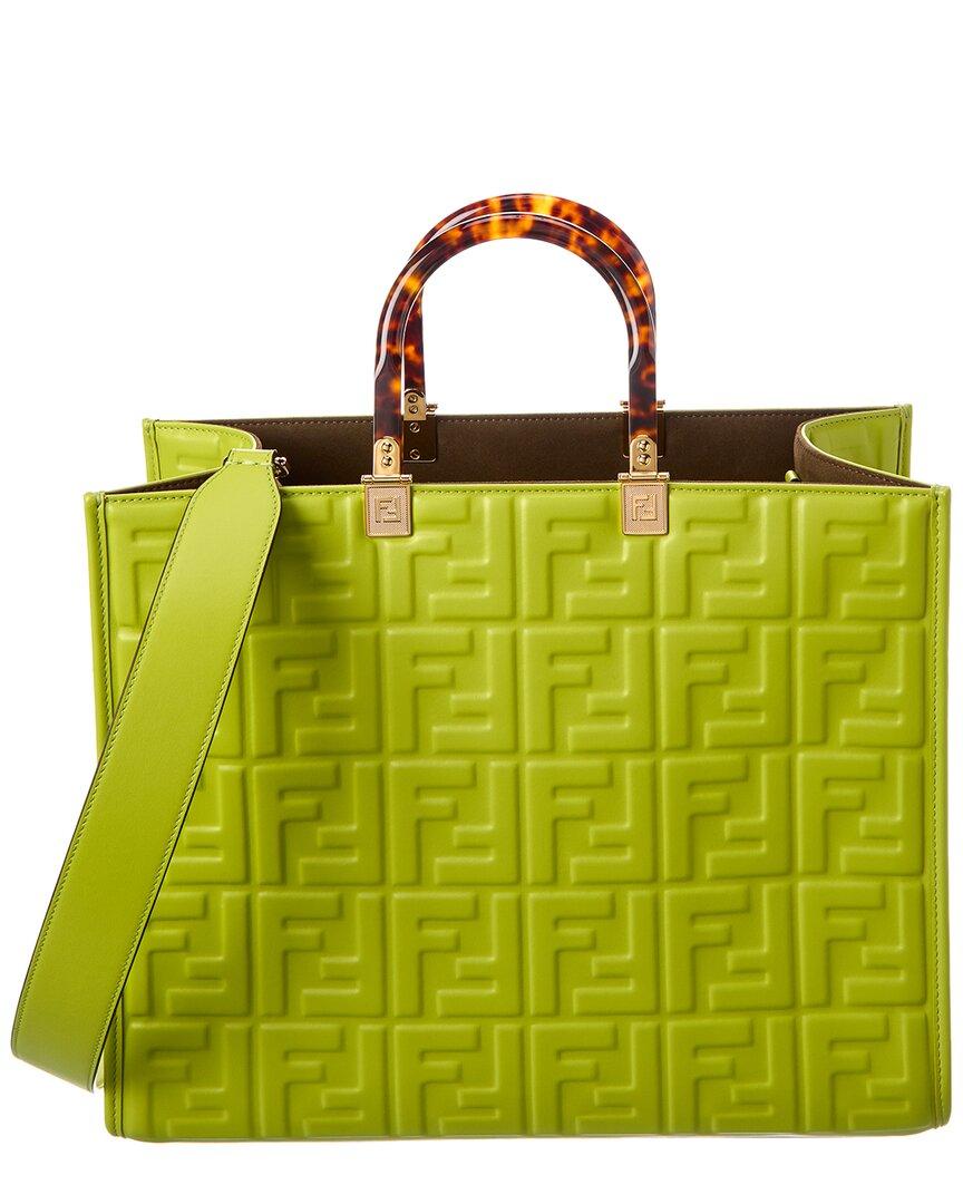Fendi Sunshine Medium Leather Tote in Green Lyst