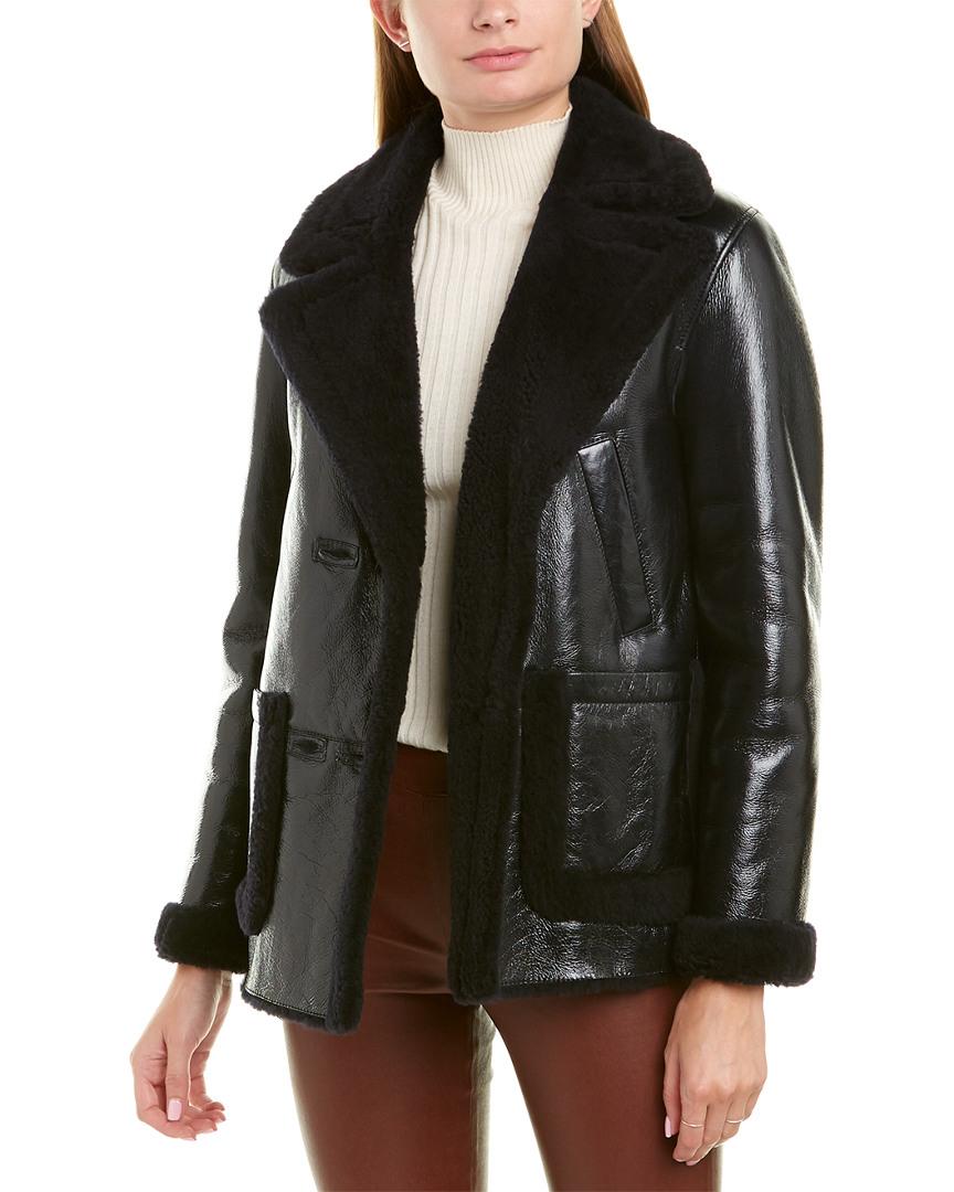 theory reversible shearling coat