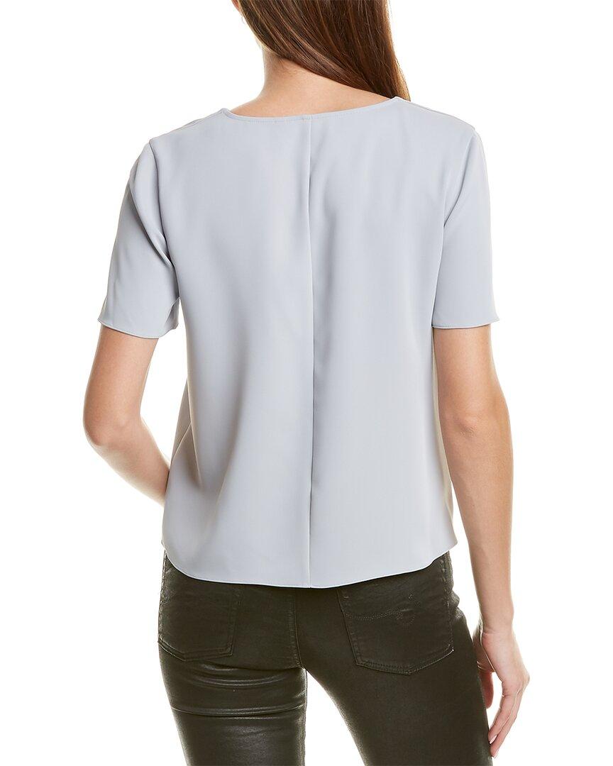 Theory Synthetic Fold Over Pleat Top in Grey (Gray) - Lyst