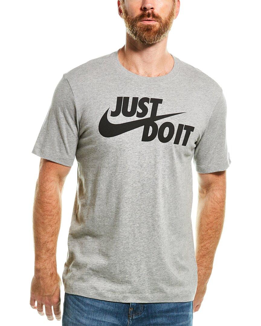 Nike Cotton Just Do It Swoosh T-shirt in Dark Grey Heather,Black (Gray) for  Men - Save 86% | Lyst