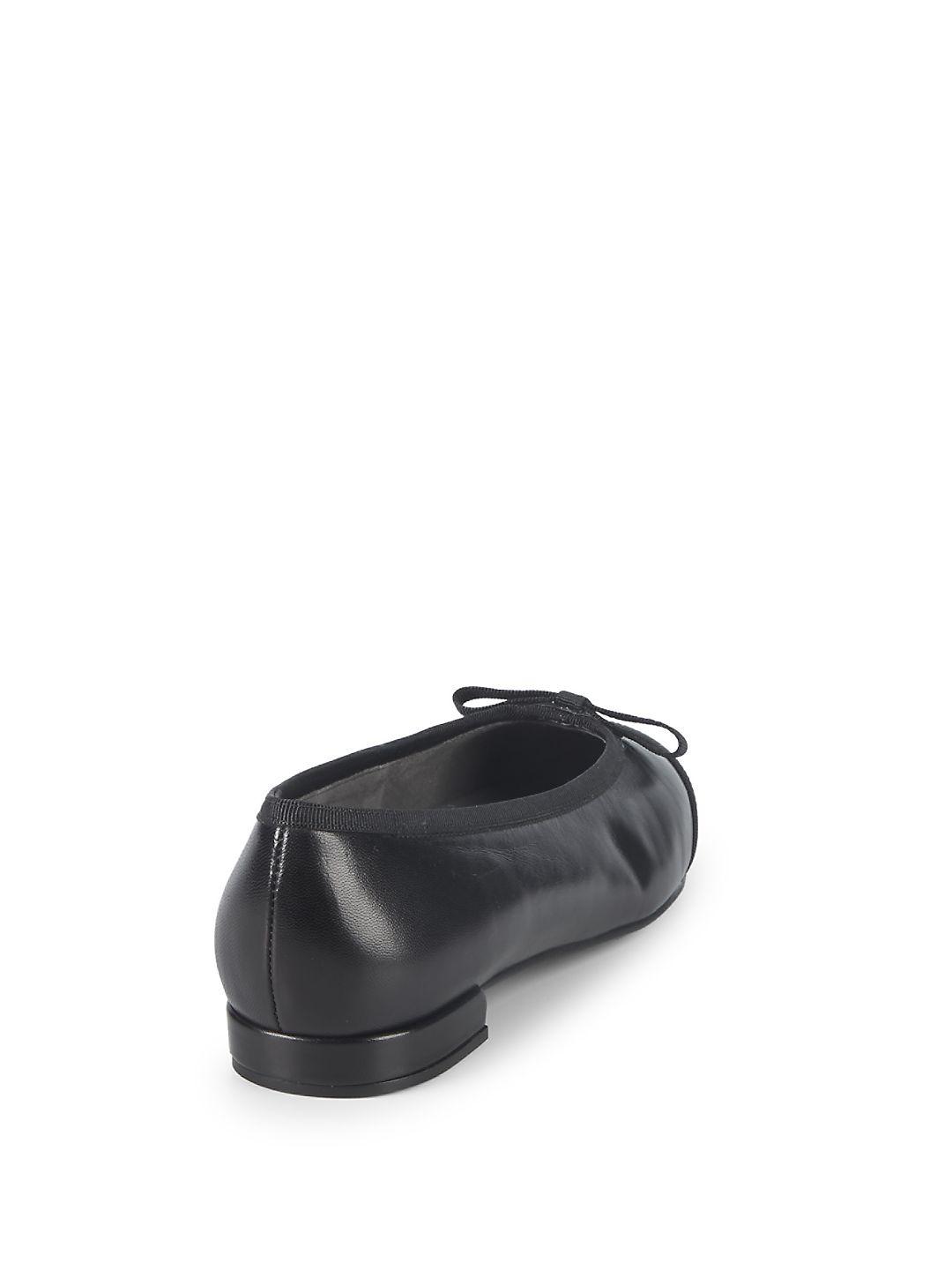 stuart weitzman capture leather ballet flats