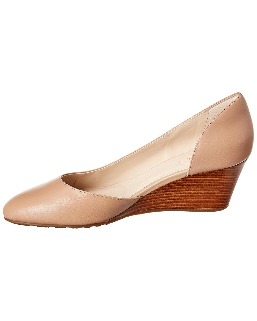 Cole Haan Edith Leather Wedge in Sand 