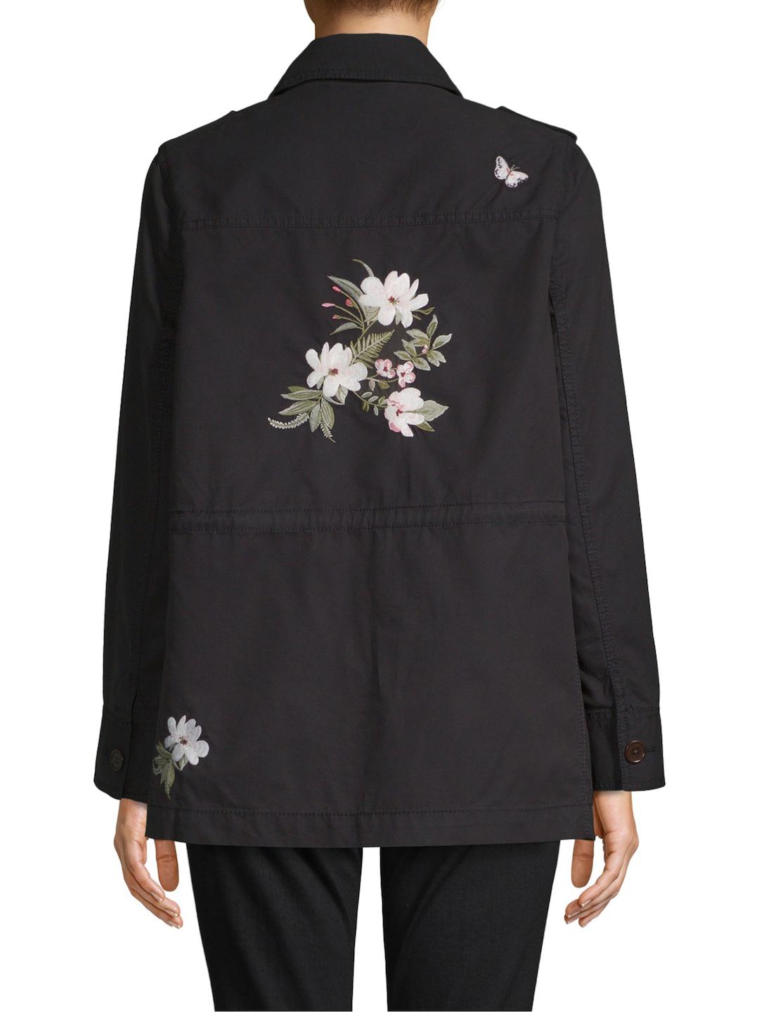 Kate Spade Floral Army Jacket in Black Lyst