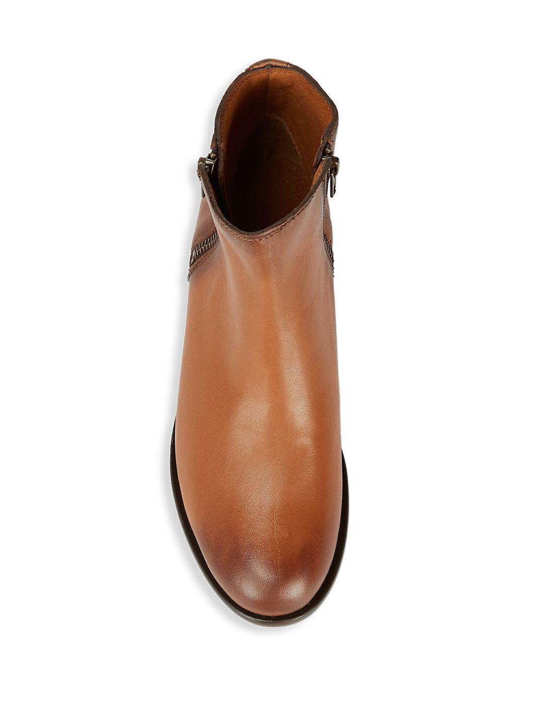 frye carly double zip leather boots