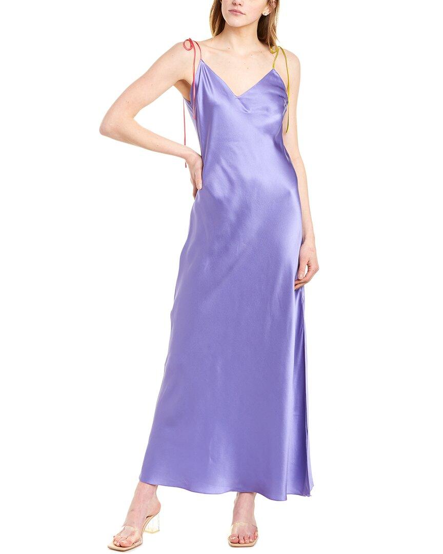 DANNIJO Tie Strap Silk Slip Dress in 