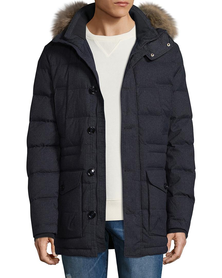 reservedele hektar Cafe J.Lindeberg Fur Odin 47 Quilted Melange Parka in dk Navy Melange (Blue) for  Men - Lyst