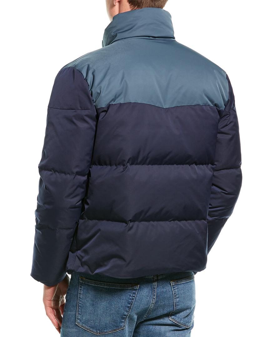 Vince Colorblock Down Puffer Coat in Blue for Men Lyst