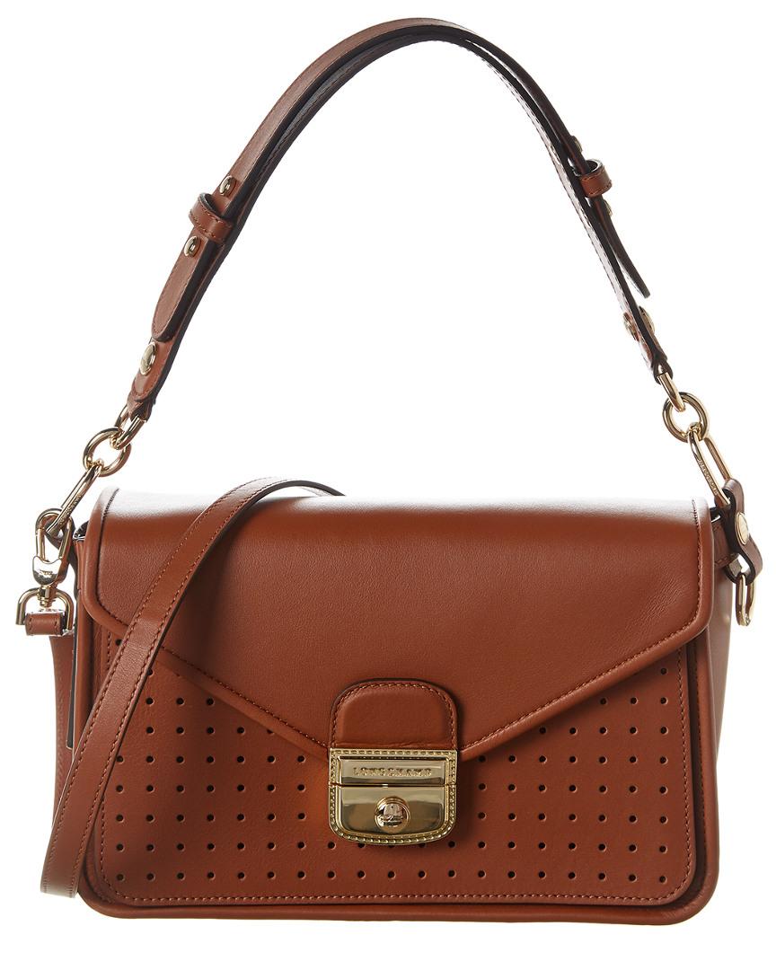 Longchamp Mademoiselle Leather Shoulder Bag in Brown Lyst