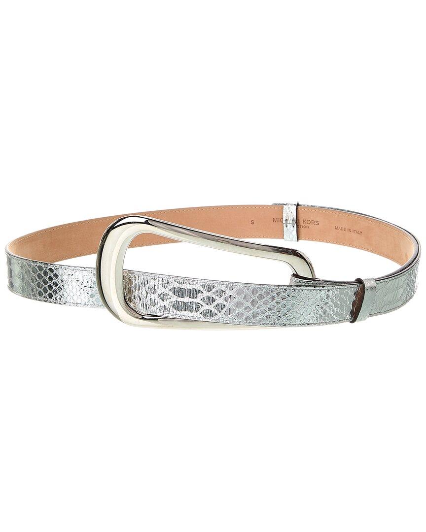 Michael Kors Collection Organic Buckle Loop Croc-Embossed Leather