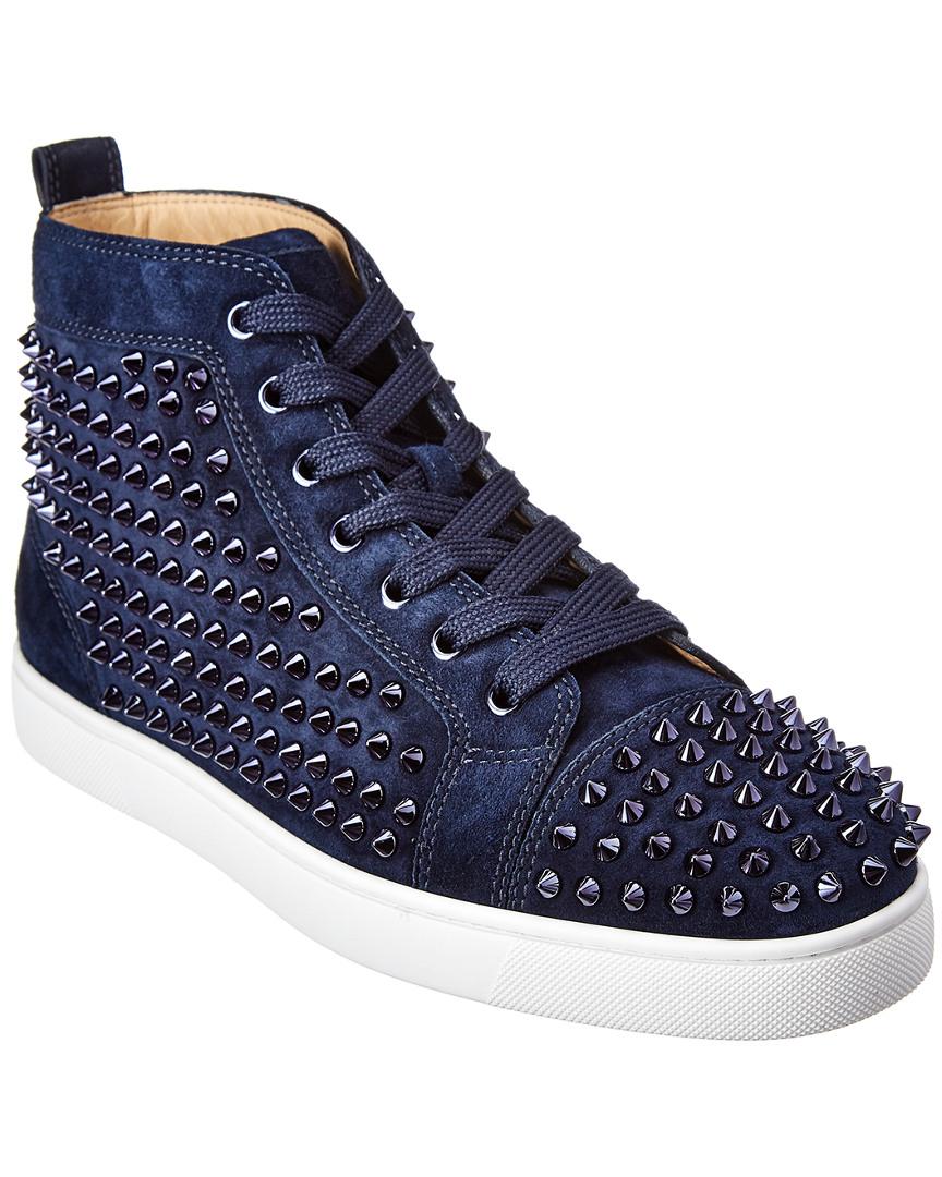 blue christian louboutin sneakers