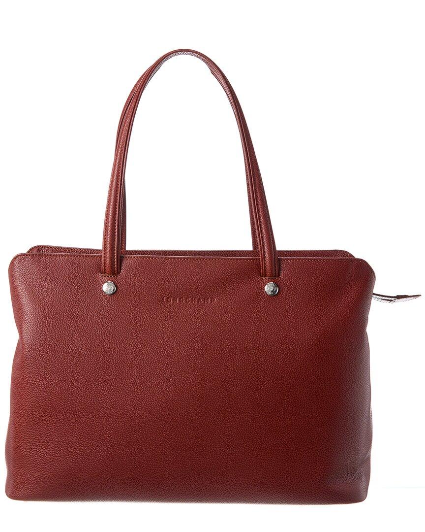 Longchamp Le Foulonne Top Zip Nylon & Leather Shoulder Tote in Red | Lyst
