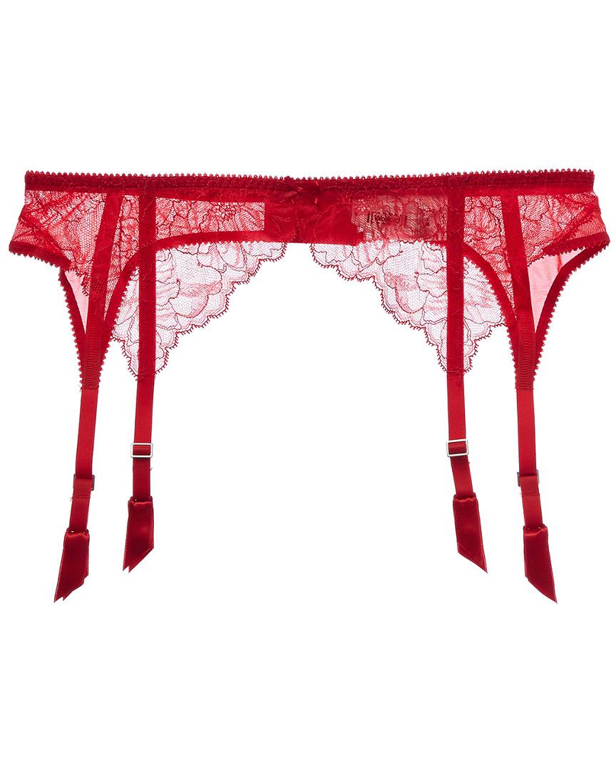 Wolford Stretch Lace Stocking Belt in Red Lyst