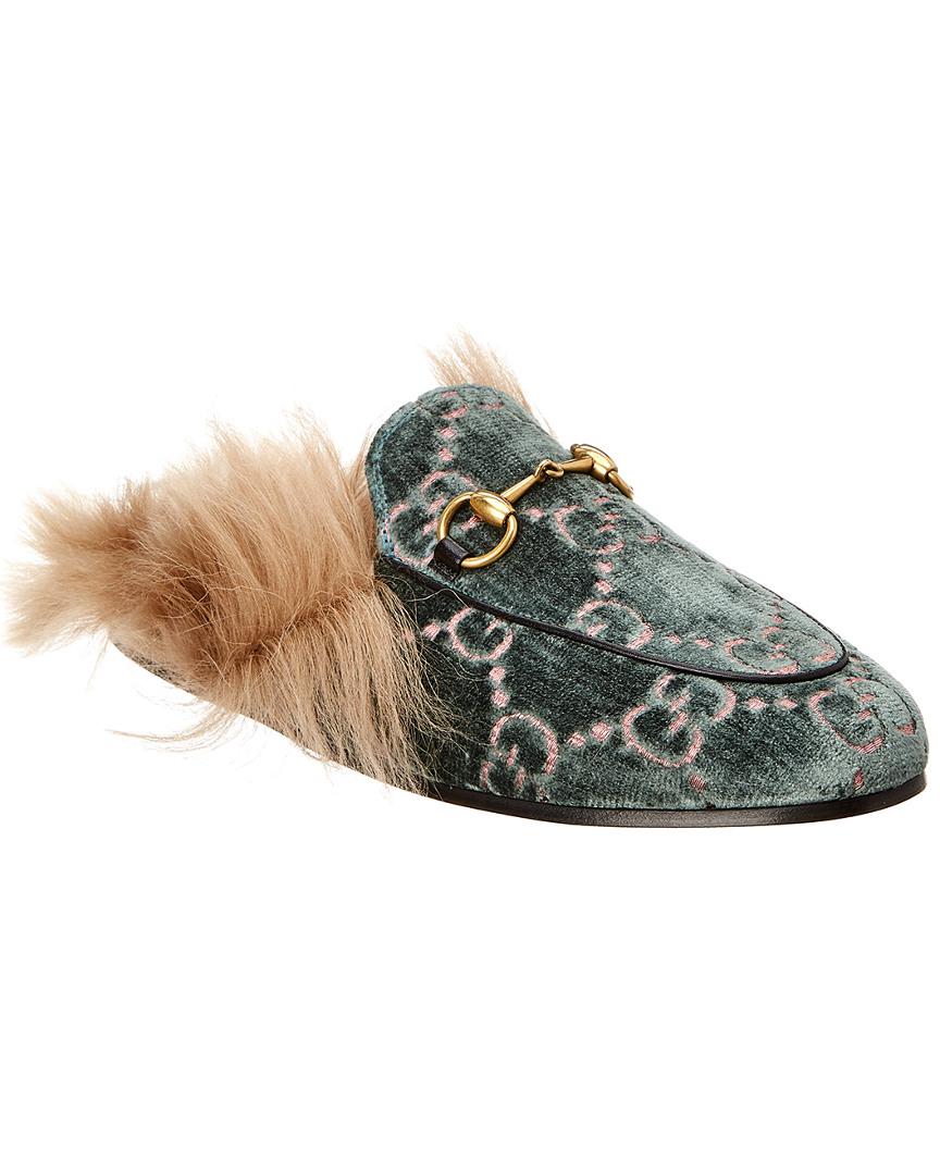 gucci green velvet slippers