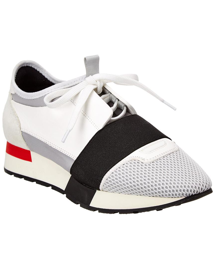 Balenciaga Neoprene Women's Race Runners Mesh, Leather And Knitted Low-top  Trainers in White | Lyst