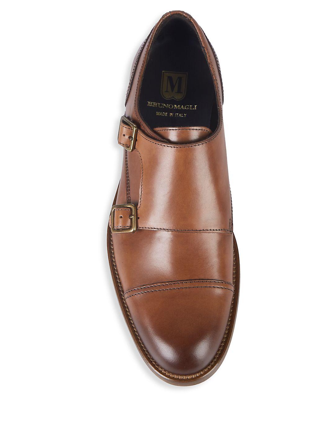 Bruno Magli Sasso Double Monkstrap Leather Dress Shoes in