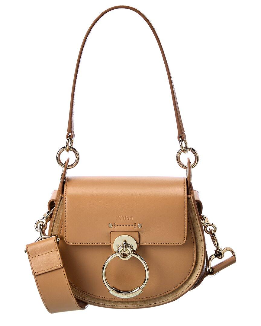 Chloé Tess Small Leather & Suede Shoulder Bag in Brown Lyst