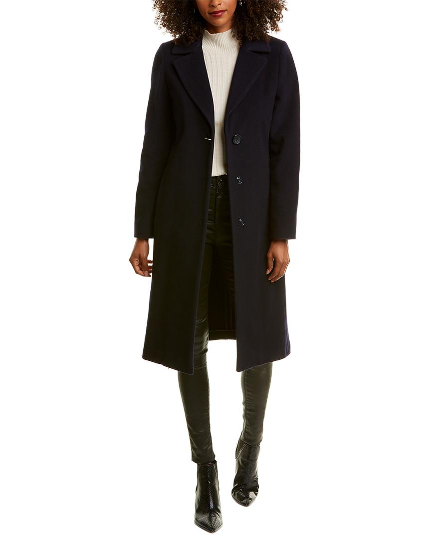 Cinzia Rocca Long Wool & Cashmere-blend Coat in Blue - Lyst