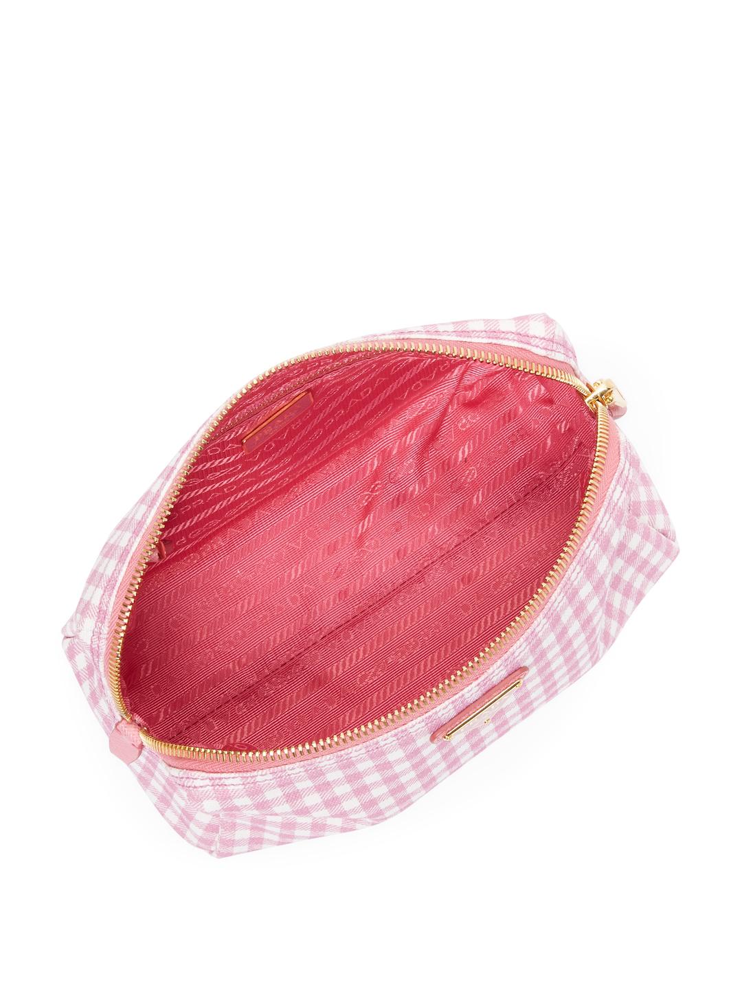 prada gingham makeup bag