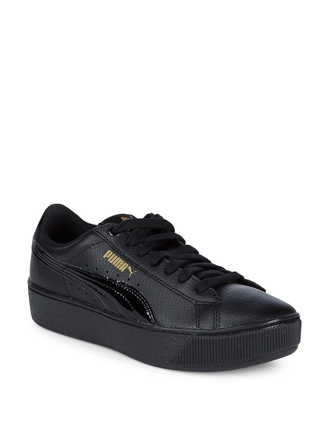 puma women's vikky platform leather sneaker