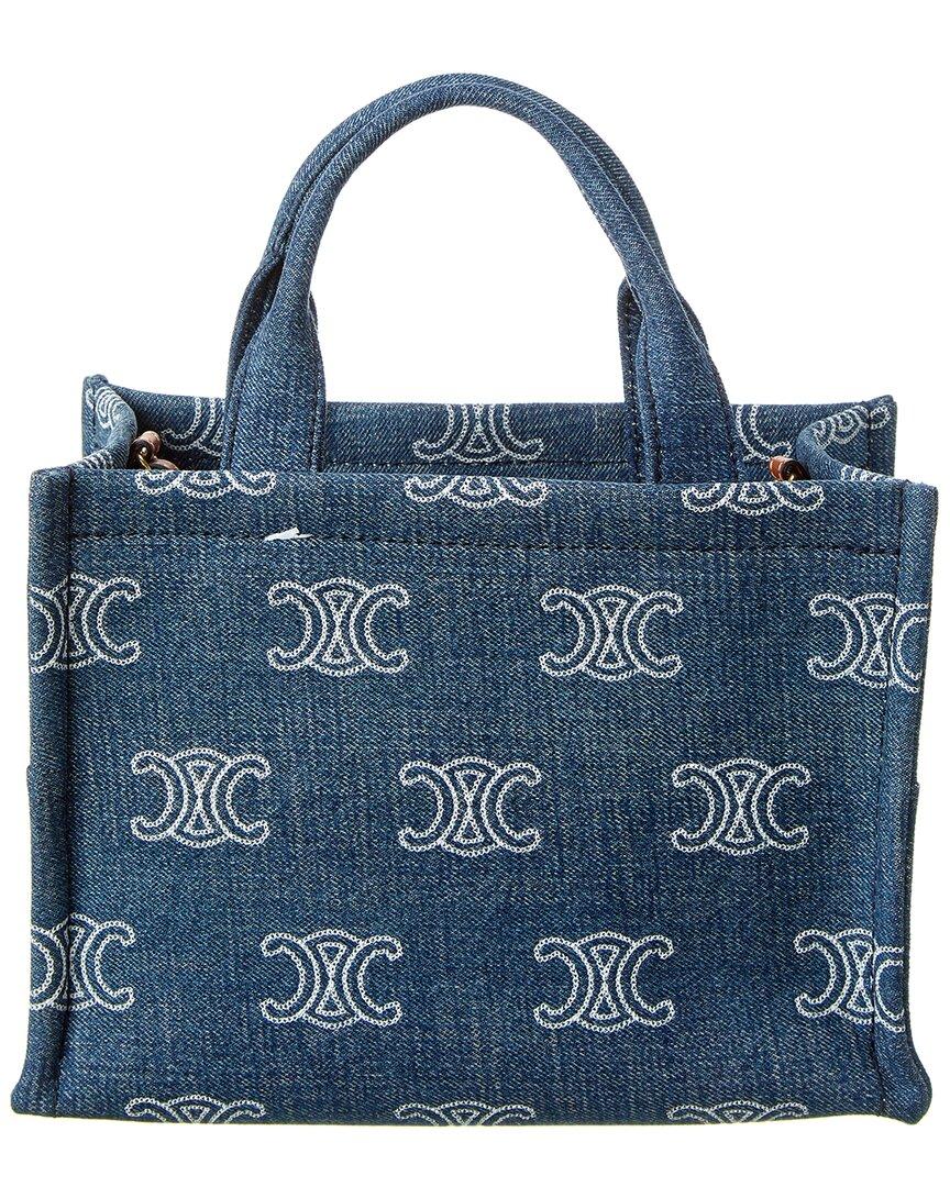 Celine Cabas Thais Small Denim Tote in Blue | Lyst