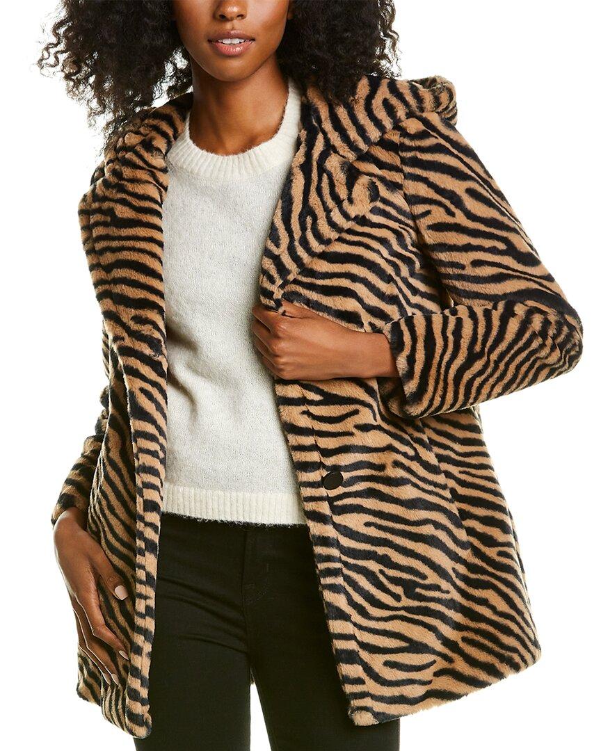 NVLT Tiger Print Coat in Brown - Save 