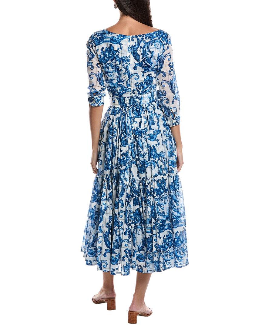 ワンピース Samantha Sung Dresses Blue Samantha Sung Vegetable Stretch Cotton Midi-Dress | Saks