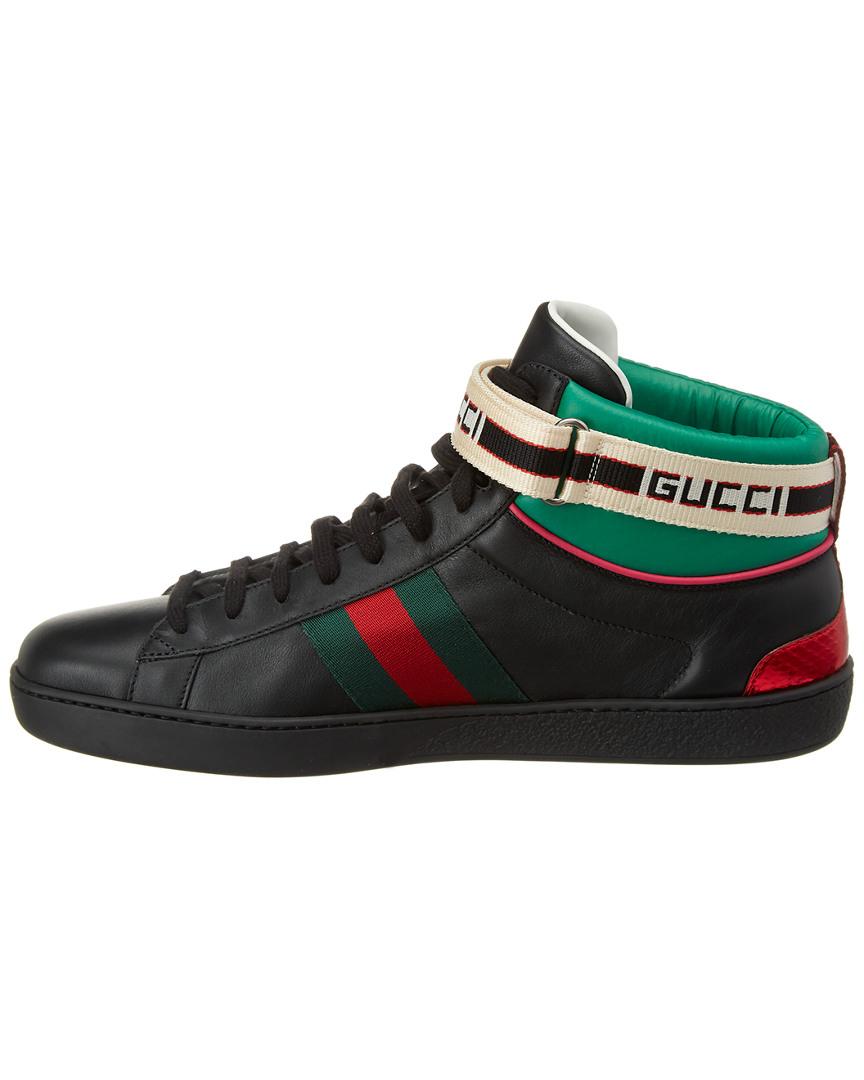 Gucci Leather Stripe Ace High-top 