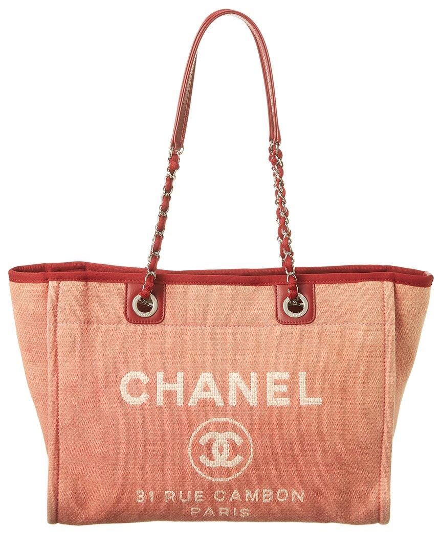 Chanel Pink Canvas Large Deauville Tote | Lyst