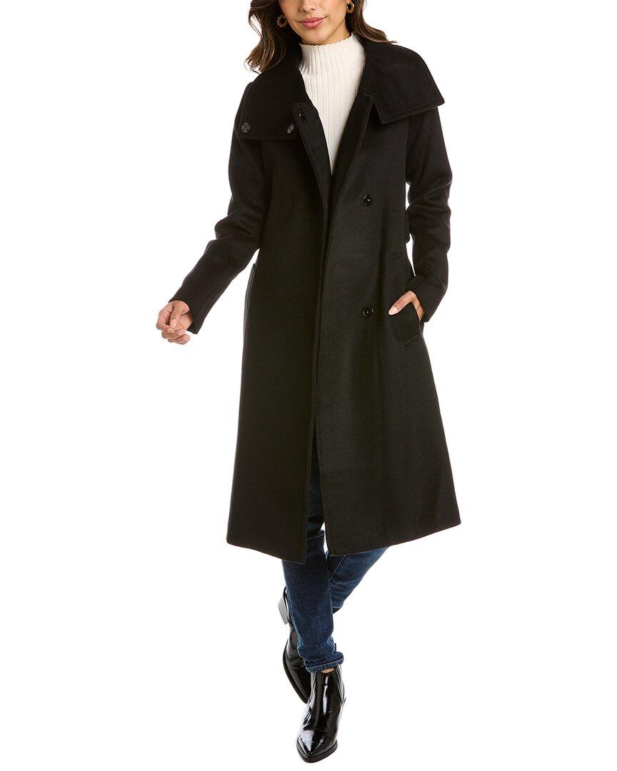 Eervol Denken Sobriquette Kenneth Cole New York Belted Wool-blend Coat in Black | Lyst