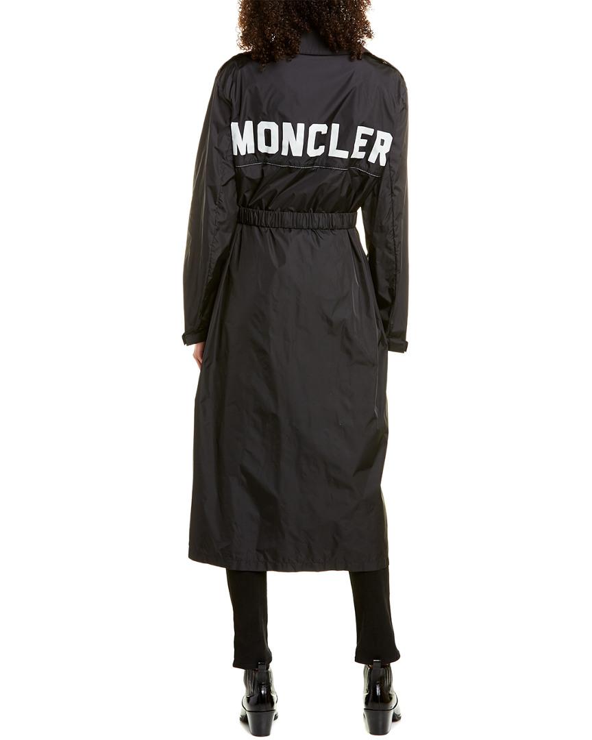 Moncler Synthetic Charente Long Rain Coat in Black | Lyst