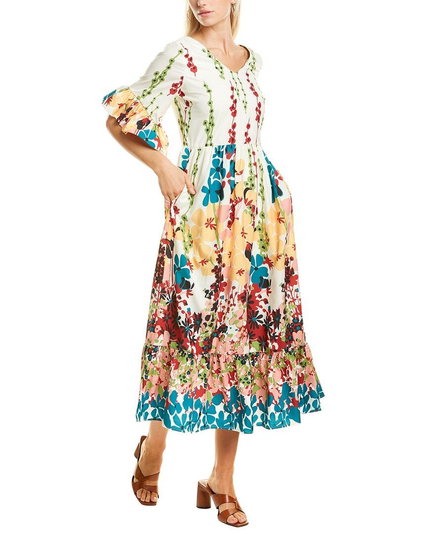 Beulah Printed Midi Dress in Green Lyst
